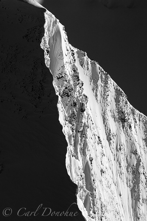 An aerial photo of an unnamed mountain in the St. Elias Range.