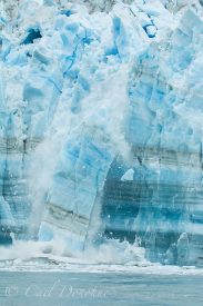 Ice calving on the Hubbard Glacier near Gilbert Point. Hubbard Glacier, Wrangell St. Elias National Park, Alaska.