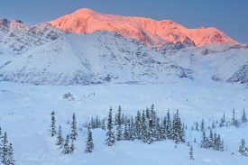 Winter and Mt Blackburn, in Wrangell-St. Elias National Park and Preserve, Alaska.
